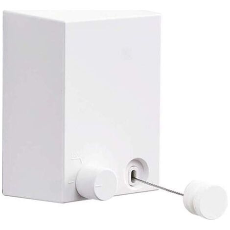 Support de séchage de blanchisserie fixé au Mur de Corde à Linge rétractable extérieure d'intérieur avec la Corde réglable de Corde en Acier de 4.2M / 13.8ft (Blanc) (1/5)