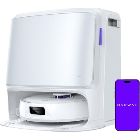 Robot Aspirateur Laveur, 15 000 Pa, Brosse Anti-emmêlement, Lavage en Profondeur, Serpillière Allongée Détection Saleté, Nettoyage 75℃ et Séchage, Station Autonettoyante, Soins Tapis (1/5)