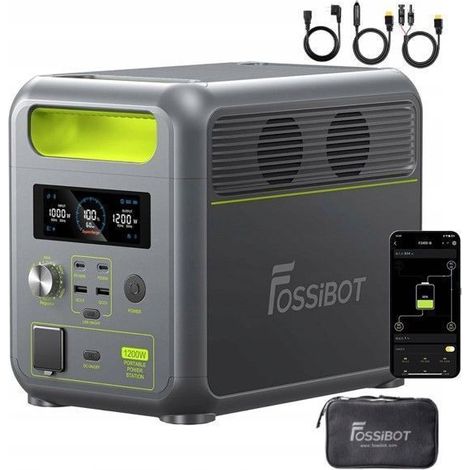 FOSSiBOT F1200 Portable Electric Station 1024Wh, Solar Generator 2000W Outdoor Power Station for Travel, Camping RV