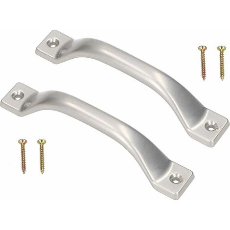 Lot de 2 poignées de meuble, blanches, 140 mm, noires, KLB (1/5)