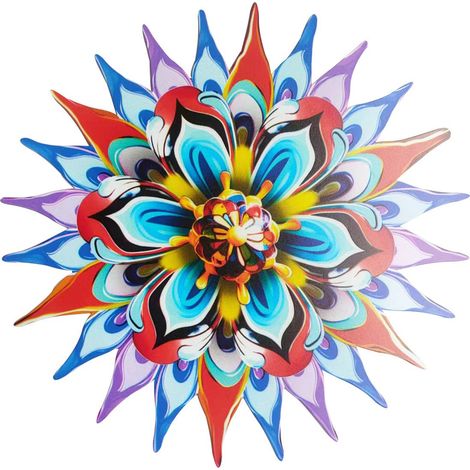 Escultura mural de metal con núcleo amarillo – Artisan Wall Sun (1/5)