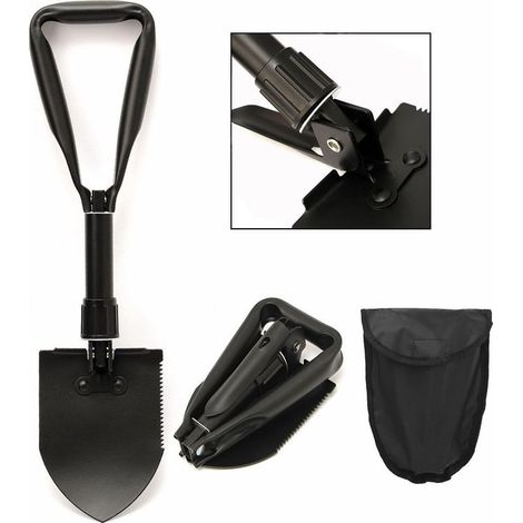 Multifonction Militaire Pelle Pioche Pliante en Métal, Mini Survie Outil pour Camping Randonnée Jardin Pelle (1/5)