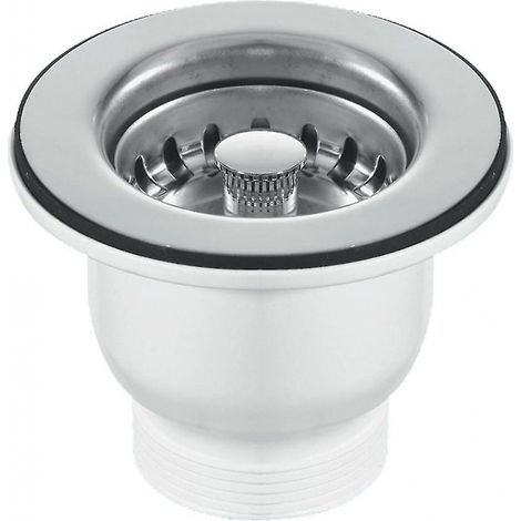BEBUSINGOTO Bonde de vidange pour évier Belfast chromée de 85 mm - Compatible avec un trou de 60 mm (1/4)