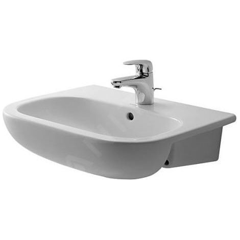 Duravit D-Code - Lavabo sem-encastré 550x440 mm, avec 1 trou, blanc alpin 0339550000 (1/2)