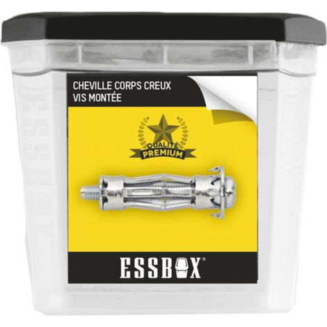 Cheville corps creux, Ø5 mm x 75 mm, Boite de 30, pour les charges lourdes à très lourdes, Fixation robuste et fiable pour une utilisation dans des murs en béton