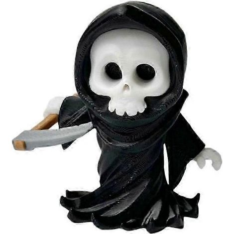 Figurine gothique en résine représentant la Faucheuse avec sa faucille - Décoration pour fête d'Halloween (1/5)