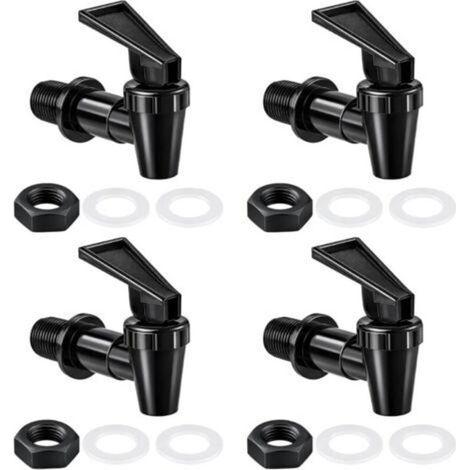 distributeur eau lot de 4 robinets 3/4" 18 mm - robinet vinaigrier en plastique pp pour distributeur de boisson, remplacement pour fontaine à eau, bidon, tonneau (1/5)