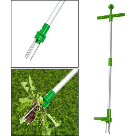 Désherbeur de jardin avec triple griffes en acier inoxydable et pédale épaissie pour un désherbage efficace (1/4)