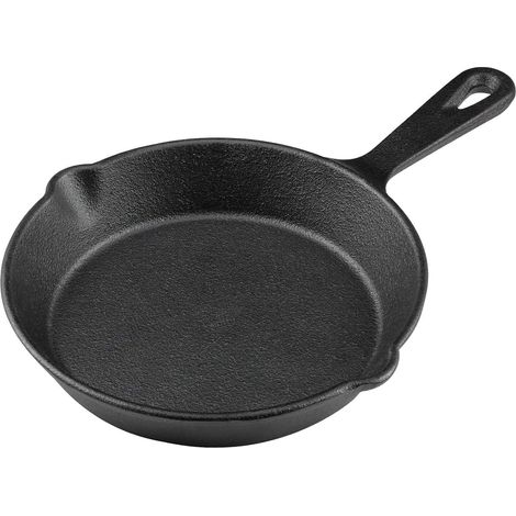 Poêle en fonte de 15,2 cm, poêle à frire avec becs d'égouttement, sécurité pour barbecue de camping. (1/4)