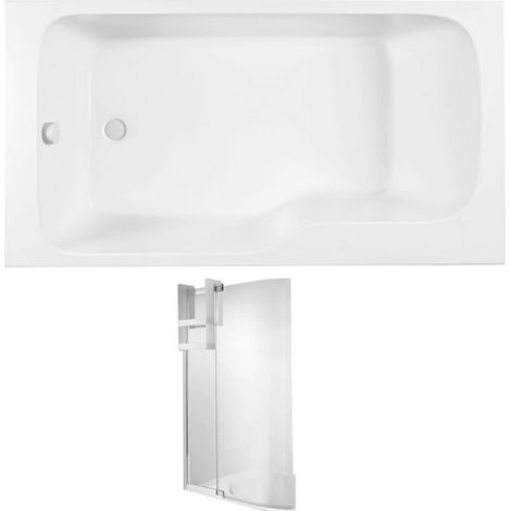 Pack baignoire bain douche 160 x 85 JACOB DELAFON Malice version gauche blanc mat + pare bain + étagère (1/5)