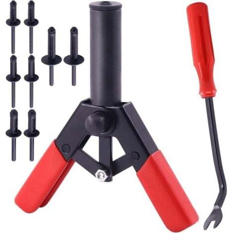 Kit de pose de rivets : 40 rivets aveugles en nylon de différentes tailles, outil de retrait et riveteuse manuelle, adapté automobile et autres applications (1/4)