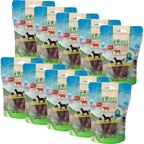 Best Nature Premium Snack für Hunde, 10x 100g - Rindfleischsticks
