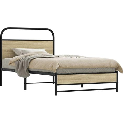 Bettgestell ohne Matratze 90x190 cm Sonoma-Eiche Holzwerkstoff
