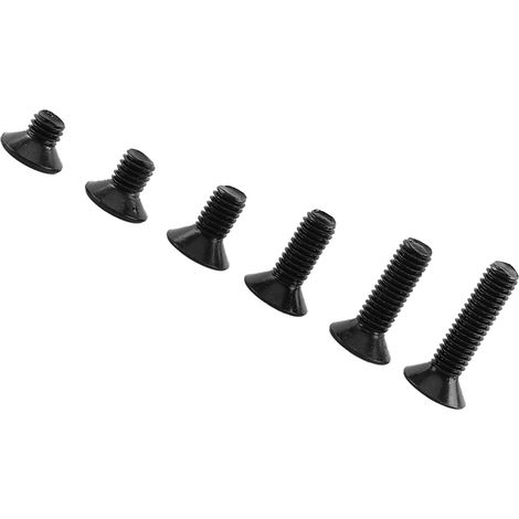 Vis à six pans creux M3 en acier allié noir avec écrous hexagonaux et rondelles assortis (tête plate) (1/5)