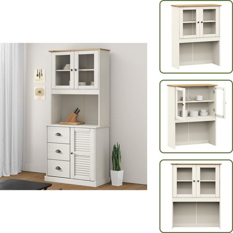 Armario de bufé - vidaXL Armario superior tocador VIGO madera pino blanco 78x30x100 cm - Armario de almacenamiento