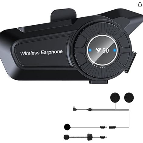 Y50 Casque de moto pour casque de moto pour personne simple sans fil 5.3 étanche IPX6 annulation du bruit, casque-moto, écouteur-simple (1/5)