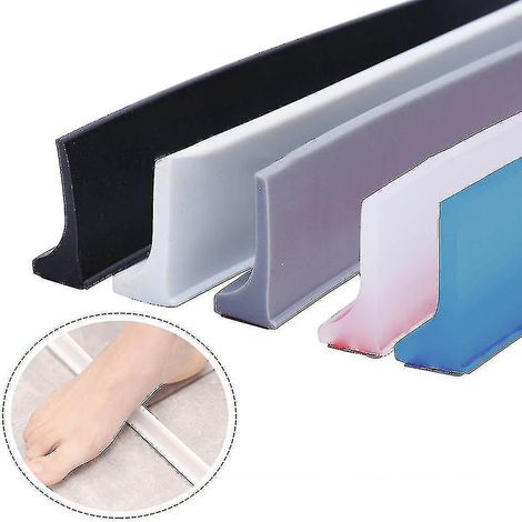 Barrière de douche en silicone, joint d'étanchéité pour salle de bain, bande de rétention d'eau, séparation sèche/humide. Taille : Noir 100 cm (1/4)
