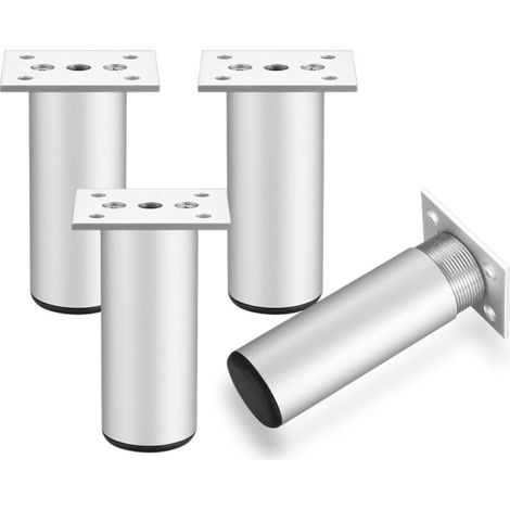 4 Pièces Pieds de Meubles, 12 cm Pied Meuble, Pied de Table, Pieds Armoire en Méta Alliage Aluminiuml, Jambes de Table, Pied pour Meuble Canapé Placard Armoires Cuisine (1/4)