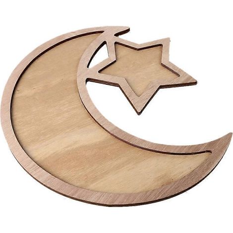 Rustikales Halbmond-Serviergeschirr aus Holz für Eid, Ramadan und andere festliche Anlässe
