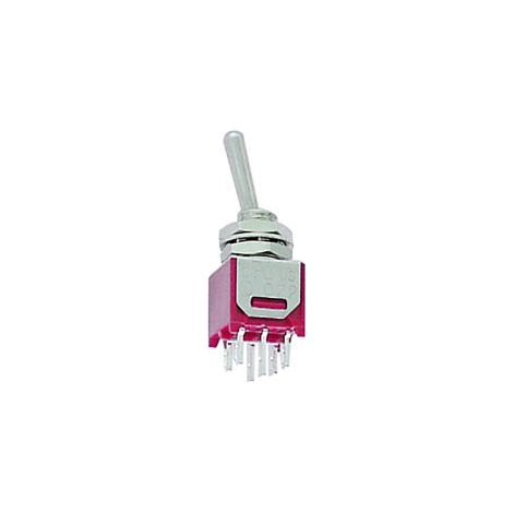 Interruttore a levetta subminiaturizzato verticale dpdt on on - tipo pcb senza filettatura (1/4)
