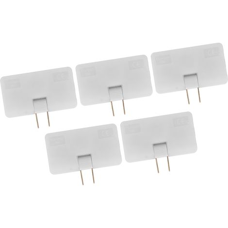 Pack de 5 prises convertisseurs sans fil 1 vers 3, norme américaine 110-250V, rotatives à 180°, blanc, pour multiprise murale. (1/5)