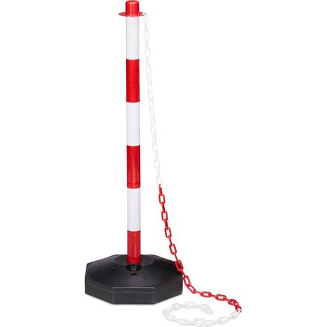 Poste de barrera de plastico con cadena