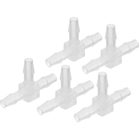 5 Pièces 1/8" Raccord en T en Plastique de Jonction Transparent (1/5)