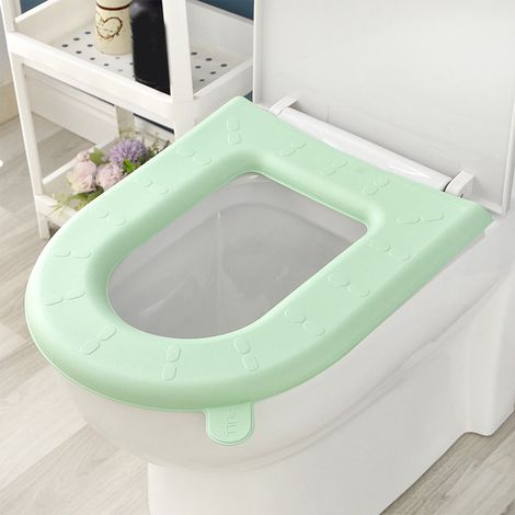 Couvre-Abattant De Toilette EVA - Imperméable Antidérapant Avec Poignée - Pour Abattant Standard O/V/U - 46 x 38,5 cm - 1 Pièce (1/5)