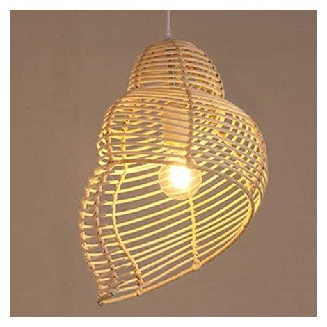 Moderner Conch-Kronleuchter, handgewebte Korbleuchte, offene Decke, Rattan-Kuppel-Deckenleuchter, hängende Deckenleuchte (1/5)