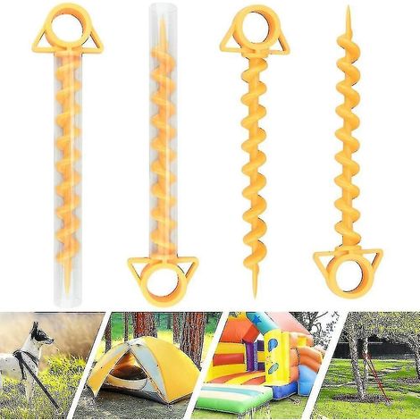 piquets de tente en plastique orange, motif sardine, avec 4 tubes en plastique pour toile de tente, longueur 28 cm. (1/4)