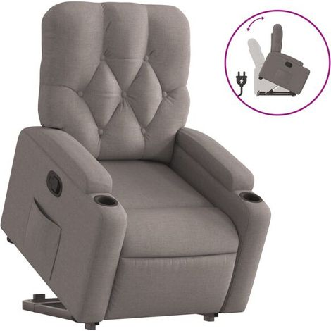 Chaise longue en tissu gris taupe – Canapé allongé moderne avec dossier réglable, idéal pour salon, chambre ou espace détente (1/5)