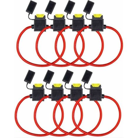 16 fusibles automobiles étanches 12 V, calibre 20 A, section 14 AWG, type lame standard (boîtier inclus)