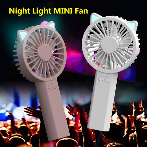 Tragbarer Ventilator mit eingebauter Taschenlampe, wiederaufladbar, ideal für Studentenzimmer, Büro und Reisen. (1/4)