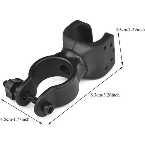 Support De Fixation Pour Lampe De Vélo - Rotation 360° - Pince Universelle - Compatible Lampe De Poche LED - Lot De 3 (1/4)