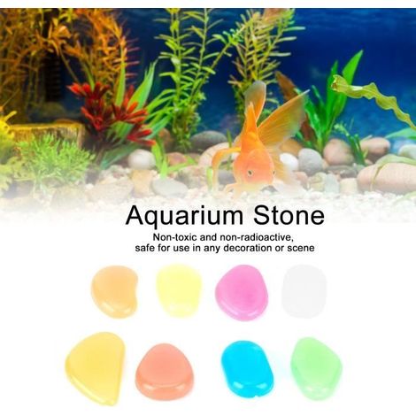 200 pcs pierres lumineuses, résine plastique 25 mm, décoration aquarium jardin piscine