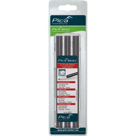 Pica BIG Dry 12 x Ersatzminen Zimmermann Graphit 2H