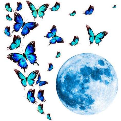4 Pcs Luminous Butterfly Wall Stickers Wall Decals Mural Stickers for Bedroom Living Room TV Wall (1/5)