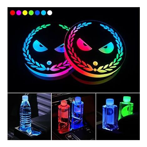 LED Coasters Luminous Car Mat Mat for Car Decoration Atmosphere Light (1/4)