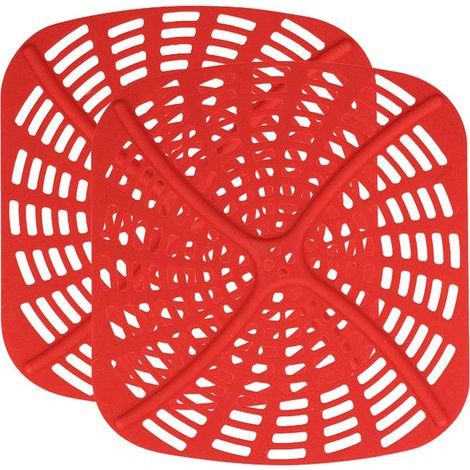 Lot de 3 tapis en silicone pour friteuse à air chaud - Tapis réutilisables pour friteuse à air chaud, tapis carrés adaptés au modèle Ag301, accessoire pour friteuse à air chaud, papier sulfurisé de re (1/5)
