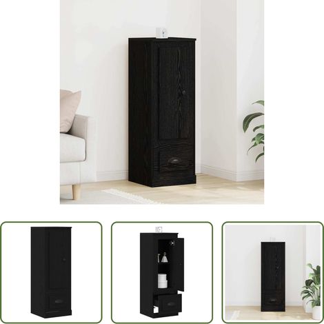 vidaXL Wohnzimmer - Highboard Schwarz Eichen-Optik 36 x 35.5 x 103.5 cm (1/5)