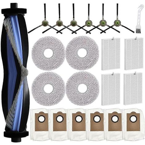 Für den Lefant M3 Saugroboter: 1 Hauptbürste, 4 HEPA-Filter, 4 Reinigungstücher, 6 Staubbeutel, 6 Seitenbürsten, 1 Reinigungswerkzeug