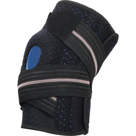 Genouillère de sport avec coussinet en silicone, manchon de compression pour course, soutien articulaire rose (1/5)