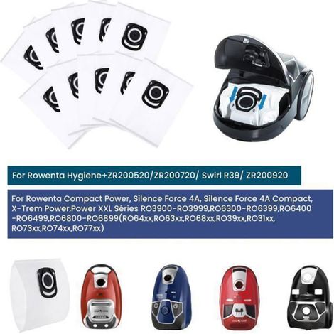 20Pcs sacs à poussière pour aspirateurs Rowenta Hygiene + Silence Force, Compact Power et X-Trem Power (+ZR200520 ZR2007 Étiquette (1/5)