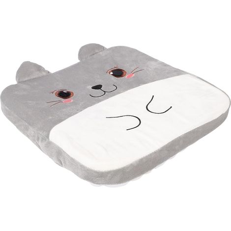 Coussin Rehausseur de Chaise pour Garçon et Fille Mousse Haute Densité et Tissu Peluche, pour Repas et Dessin, Design Chat Mignon et Portable (1/5)