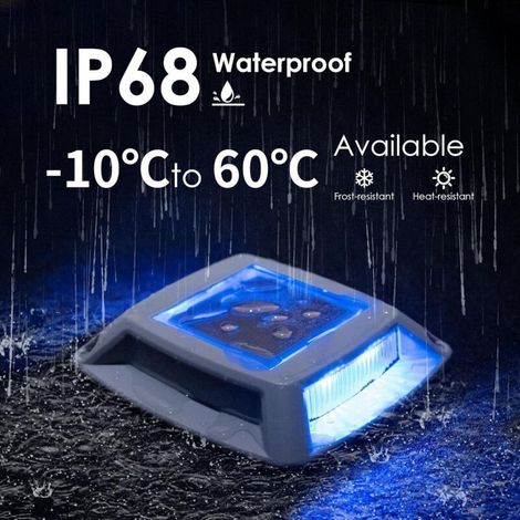 Éclairage pour Chemins Spot Solaire Exterieur Puissant IP68 Étanche Eclairage Escalier Exterieur Bleu Balise Solaire Exterieur Jardin 24LM pour Terrasse, Chemin, Piscine et Parc (6) (1/5)