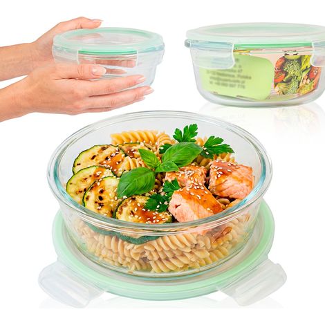 Luftdichter runder Glasbehälter 630 ml zur Aufbewahrung von Lebensmitteln