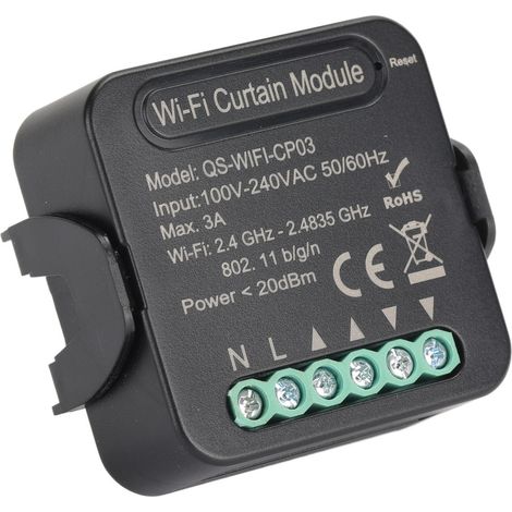 Module de rideau intelligent WiFi, télécommande sans fil via application pour interrupteurs de rideaux intelligents (100-240 V CA) (1/5)