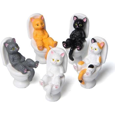 Niedliche Miniatur-Katzenfiguren – 5er-Set Dekorationen für Haus und Garten, originelles Geschenk