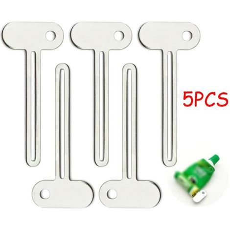 HONORNIC - Presse à dentifrice,Distributeur de pigments en Forme de clé T,Presse-Tube Vide de Dentifrice,Extrudeuse de crème à mains(5pcs) (1/4)