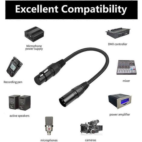 Câble audio et d'éclairage 3 broches mâle vers 5 broches femelle pour systèmes DMX512 (1/4)